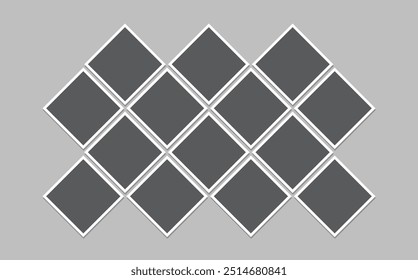 Collage grid effect photo frame template, vector photo frame  illustration, 