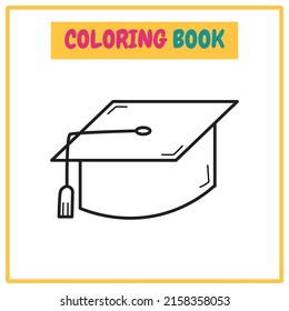 Collage Hat Coloring Book or Outline Vector Illustration Design