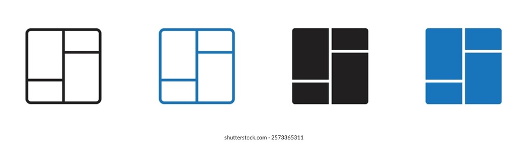 Collage icon Flat line symbol