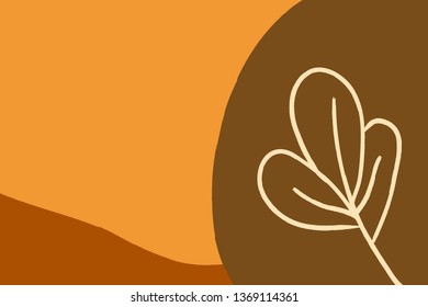 Collage illustration with botanical elements, hand drawn illustration with abstract shapes in summer colors.