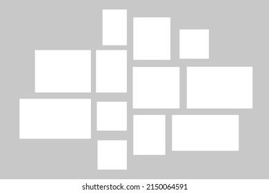 Collage layout. Moodboard template. Photo mood board grid. Photo frames mosaic minimalist template, collage grid arrangement for presentation.