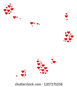 Collage map of Cape Verde Islands created with red love hearts. Vector lovely geographic abstraction of map of Cape Verde Islands with red wedding symbols. Romantic design for wedding posters.