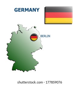 collage map flag badge germany on white background