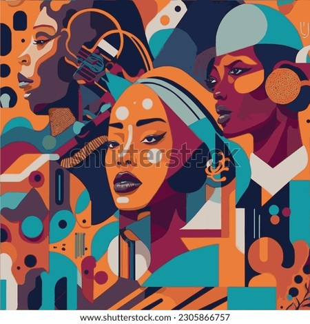 Collage of men and women of diverse culture. Diversity multi-ethnic and multiracial people. Abstract concept of racial equality and anti-racism. Multicultural society. Vector Illustration