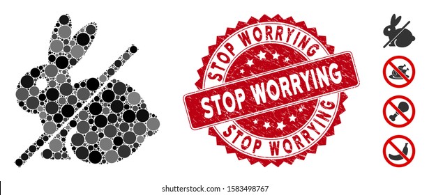 Collage No Rabbit Icon Rubber Stamp Stock Vector (Royalty Free ...