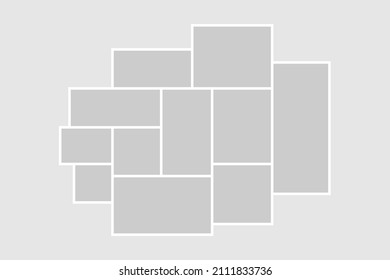 Collage on a grey background for your photos. Photo frame. Vector illustration