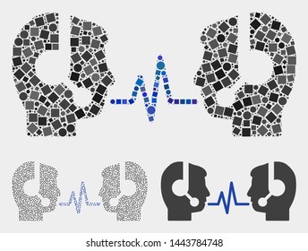 Collage Operator dialog signal icon constructed from round and square elements in variable sizes, positions and proportions.