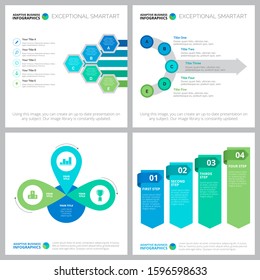 Collage of original financial infographic charts. Can be used for workflow layout, annual report, presentation slide, web design. Business and accounting concept with process charts