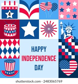A collage of patriotic images with the words Happy Independence Day