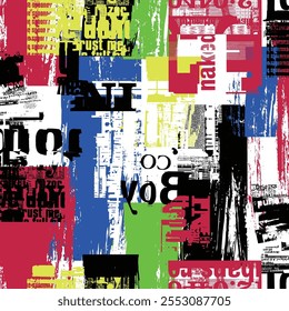 Collage pattern of abstract and meaningless textures,