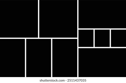 Collage photo frame empty gallery mockup background