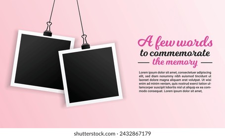 Collage Photo Frame Vector Template Illustration Set, Photo Gallery Illustration Set. Picture Collage Presentation Frame Elements.