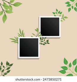 Collage Photo Frame Vector Template Illustration Design, Picture Collage Presentation Frame Element, Photo Frame Isolated, Collage Frame Presentation And Mockup Album And Element.
