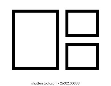 Conjunto de Ilustração de Modelo de Vetor de Quadro de Foto de Colagem