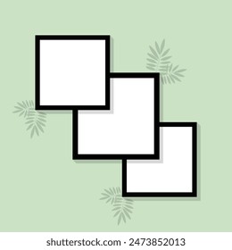 Collage Photo Frame Vector With Wall Background Celebration Event Birthday Photo Frame, Frame Film Isolated, Photo Gallery Illustration Set.