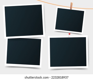 Blank polaroid photo frame for scrapbook design Vector Image