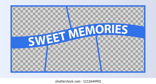 Collage of photo frames vector illustration, background. Sign Sweet memories with a set empty photo frames 