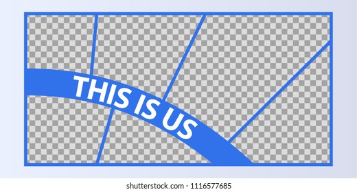 Collage of photo frames vector illustration, background. Sign This is us with a set empty photo frames 