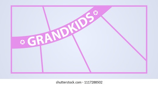 Collage of photo frames  vector illustration, background. Sign Grandkids and template photo frames with borders 