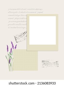 Collage photobook To do list , planner note-taking , openwork lace frame , lavender and stamp watercolor, ideas, plans, reminders.