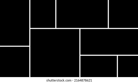 Collage for photos or images. Vector template empty frames. Creative mockup.