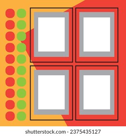 Collage for photos. Vector frame for pictures. Vector illustration