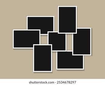 collage of picture frames with a flat style. collage templates, birthday collage, collage art