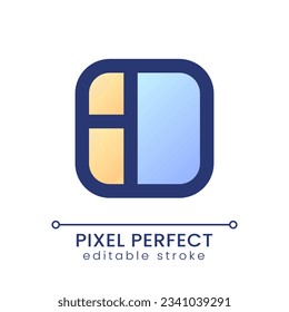 Collage pixel perfect gradient fill ui icon. Video and photo montage. Content editing software. Modern colorful line symbol. GUI, UX design for app, web. Vector isolated editable RGB element