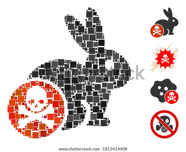 Collage Rabbit Toxin Icon Organized Square Stock Vector (Royalty Free ...