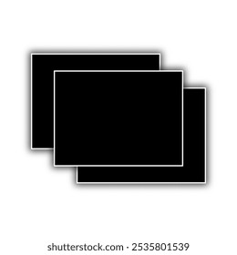Collage of realistic photo frames, black and white photos. Template design. Vector illustration.