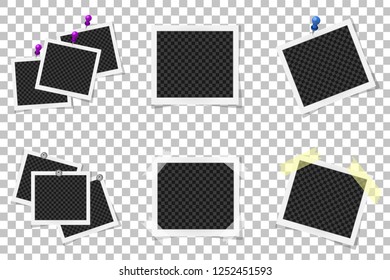 Collage of realistic photo frames isolated. Vector illustration