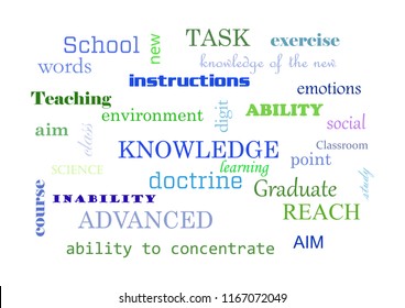 Collage of school words Vector illustration