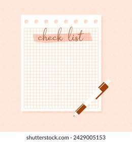 Collage scrap paper sheet of notebook, sticky memos, pen. Vector elements in trendy style. Contemporary illustration.