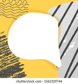 Collage with speech bubble for social media. Template for text. Vector design.
