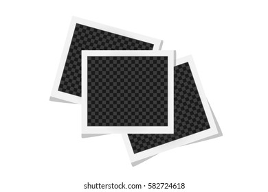 Collage of square frames with shadows isolated on white. Vector illustration