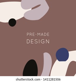 Collage style Fluid organic geometry shapes background. Modern and original textile, wrapping paper, wall art design. Social media mockup. Promotion square web banner for mobile apps.