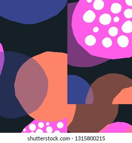 Collage style vector background with colorful organic shapes