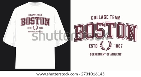 collage team boston estd 1887 department of athletic vintage university varsity tee t shirt design vector illustration artwork
