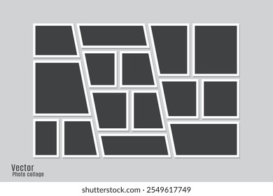 collage template for a black picture frame. collage templates, birthday collage, collage art