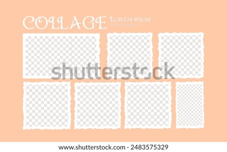 collage template, elegant pastel brown landscape collage