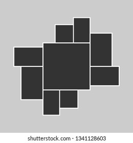 Collage. Template collage. Frame for photo. Vector illustration.