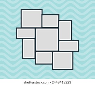 Collage template. Photo frame collage collection. 