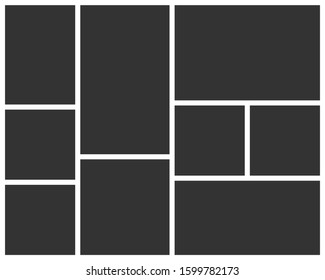 Collage template for photo. Vector photo frame layouts.