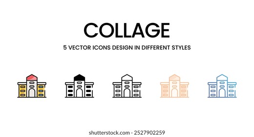 Conjunto de iconos vectoriales de collage ilustración de stock