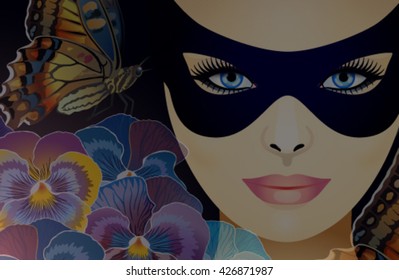 collage with a woman's face on a black background
