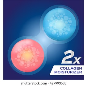 collagen 2 x , double icon and logo , vector