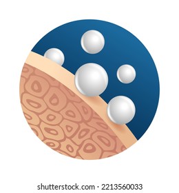 Collagen action icon - cosmetics component creating a protective and moisturizing layer of skin