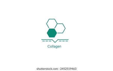 Collagen Boost Icon: Skin Rejuvenation and Firming Vector Design