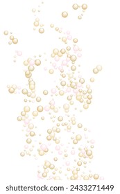 Collagen capsule bubbles vector background illustration. Gold air bubbles of champagne or lemonade soda. Yellow fizz bubbly foam background. Sparkling wine oxygen closeup illustration.