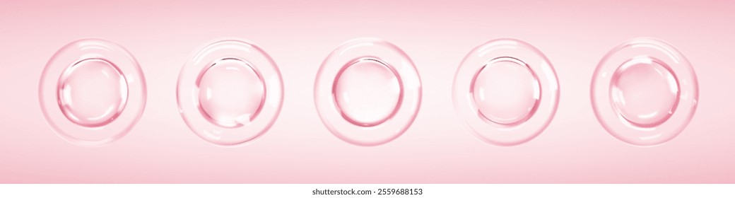 Collagen clear drops. Cosmetic oil, serum or essence. Skincare product. Vector illustration